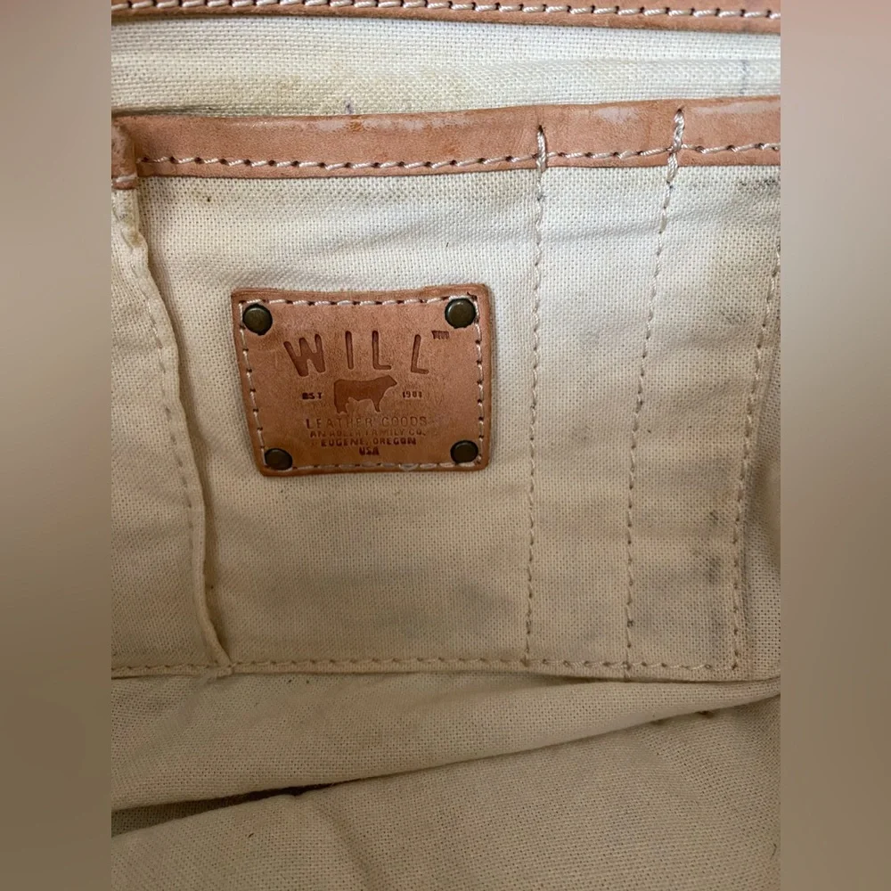 WILL LEATHER GOODS Canvas & Leather Overnighter/Briefcase/Laptop Bag